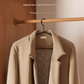 Premium Solid Wood Clothes Hangers Set of 6 - Wide Shoulder Non-Slip Suit Hangers