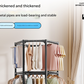 Black single layer  360°Rotating Portable Garment Rack - Heavy Duty Rolling Clothes Stand with Wheels for Bedroom & Laundry