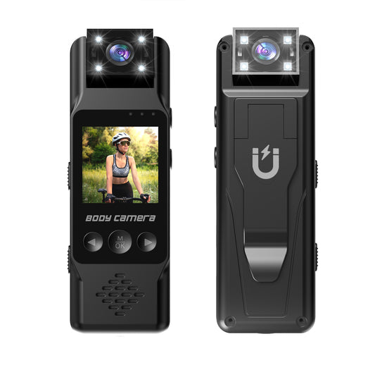 Mini Body Camera with 180 Rotatable Lens, Night Vision & Motion Detection - 1.3 Screen 1200mAh Battery(black+32G)"