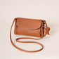 Genuine Leather Flap Crossbody Bag with Elephant Charm - Compact & Stylish Shoulder Purse(White)
