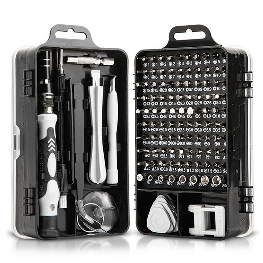 Grey Professional 115-in-1 Precision Screwdriver Set - Magnetic Repair Tool Kit for PC, Laptop, Phone & Electronics