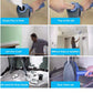 Dark Blue and Grey Pro Refillable Paint Roller Set with Extension Pole - No-Drip Easy Fill Wall Painting Tool Kit