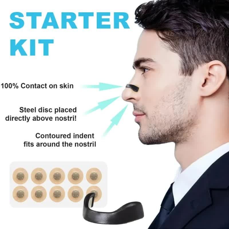 White Square Anti-snoring Patch Set (30 Pairs of patches) Magnetic Nasal Dilator Kit for Snoring Relief - Reusable Multi-Size Sleep & Sport Breathing Aid