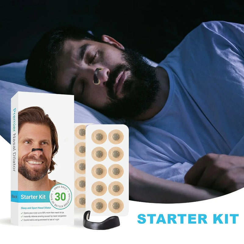 White Square Anti-snoring Patch Set (30 Pairs of patches) Magnetic Nasal Dilator Kit for Snoring Relief - Reusable Multi-Size Sleep & Sport Breathing Aid