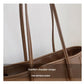 Black Chic Large Capacity Tote Bag - PU Leather Commuter Shoulder Handbag for Women