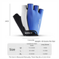 Size M Blue Padded Half-Finger Cycling Gloves - Breathable Shock-Absorbing Workout Gloves for Gym & Fitness