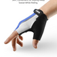 Size M Black Padded Half-Finger Cycling Gloves - Breathable Shock-Absorbing Workout Gloves for Gym & Fitness