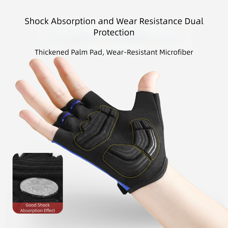 Size XL Red Padded Half-Finger Cycling Gloves - Breathable Shock-Absorbing Workout Gloves for Gym & Fitness