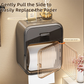 Cream White No-Drill Wall Mounted Toilet Paper Holder with Storage Shelf and Drawer - Waterproof Bathroom Tissue Dispenser for Roll & Face Tissue