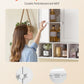 Bathroom Wall Cabinet, 2 Doors & Adjustable Shelf, Over the Toilet Storage Medicine Cabinet Wall Mounted, Hanging Organizer with Shelves & Open Partition for Laundry Room Kitchen Restroom, White