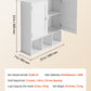 Bathroom Wall Cabinet, 2 Doors & Adjustable Shelf, Over the Toilet Storage Medicine Cabinet Wall Mounted, Hanging Organizer with Shelves & Open Partition for Laundry Room Kitchen Restroom, White