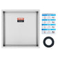 33.02 x 33.02 cm No Tile Shower Niche 304 Stainless Steel, Wall-Inserted Niche Recessed Double Shelves, Sealed Waterproof Rust-Resistant Modern Niche for Shower Bathroom Soap Storage, Silver