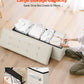 VEVOR Foldable Storage Ottoman Bench, End of Bed Bench with Side Bags, Folding Upholstered Storage Chest Supports 660 lbs, Linen Bed Ottoman with Large Space for Living Room, Bedroom, Entryway, Beige