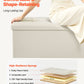 VEVOR Foldable Storage Ottoman Bench, End of Bed Bench with Side Bags, Folding Upholstered Storage Chest Supports 660 lbs, Linen Bed Ottoman with Large Space for Living Room, Bedroom, Entryway, Beige