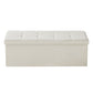VEVOR Foldable Storage Ottoman Bench, End of Bed Bench with Side Bags, Folding Upholstered Storage Chest Supports 660 lbs, Linen Bed Ottoman with Large Space for Living Room, Bedroom, Entryway, Beige