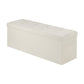 VEVOR Foldable Storage Ottoman Bench, End of Bed Bench with Side Bags, Folding Upholstered Storage Chest Supports 660 lbs, Linen Bed Ottoman with Large Space for Living Room, Bedroom, Entryway, Beige