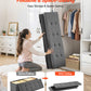 VEVOR Foldable Storage Ottoman Bench, End of Bed Bench with Side Bags, Folding Upholstered Storage Chest Supports 660 lbs, Linen Bed Ottoman with Large Space for Living Room, Bedroom, Entryway, Grey