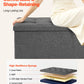 VEVOR Foldable Storage Ottoman Bench, End of Bed Bench with Side Bags, Folding Upholstered Storage Chest Supports 660 lbs, Linen Bed Ottoman with Large Space for Living Room, Bedroom, Entryway, Grey