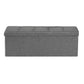 VEVOR Foldable Storage Ottoman Bench, End of Bed Bench with Side Bags, Folding Upholstered Storage Chest Supports 660 lbs, Linen Bed Ottoman with Large Space for Living Room, Bedroom, Entryway, Grey