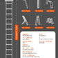 VEVOR Multi-Purpose Folding Ladder 7-in-1 3 Step 12ft Reach Height for Work