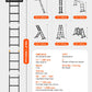 VEVOR Multi-Purpose Folding Ladder 7-in-1 3 Step 12ft with Scaffolding Plank