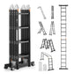 VEVOR Multi-Purpose Folding Ladder 7-in-1 4 Step 15.5ft with Scaffolding Plank
