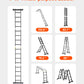 VEVOR Multi-Purpose Folding Ladder 7-in-1 4 Step 15.5ft with Scaffolding Plank