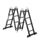 VEVOR Multi-Purpose Folding Ladder 7-in-1 4 Step 15.5ft with Scaffolding Plank