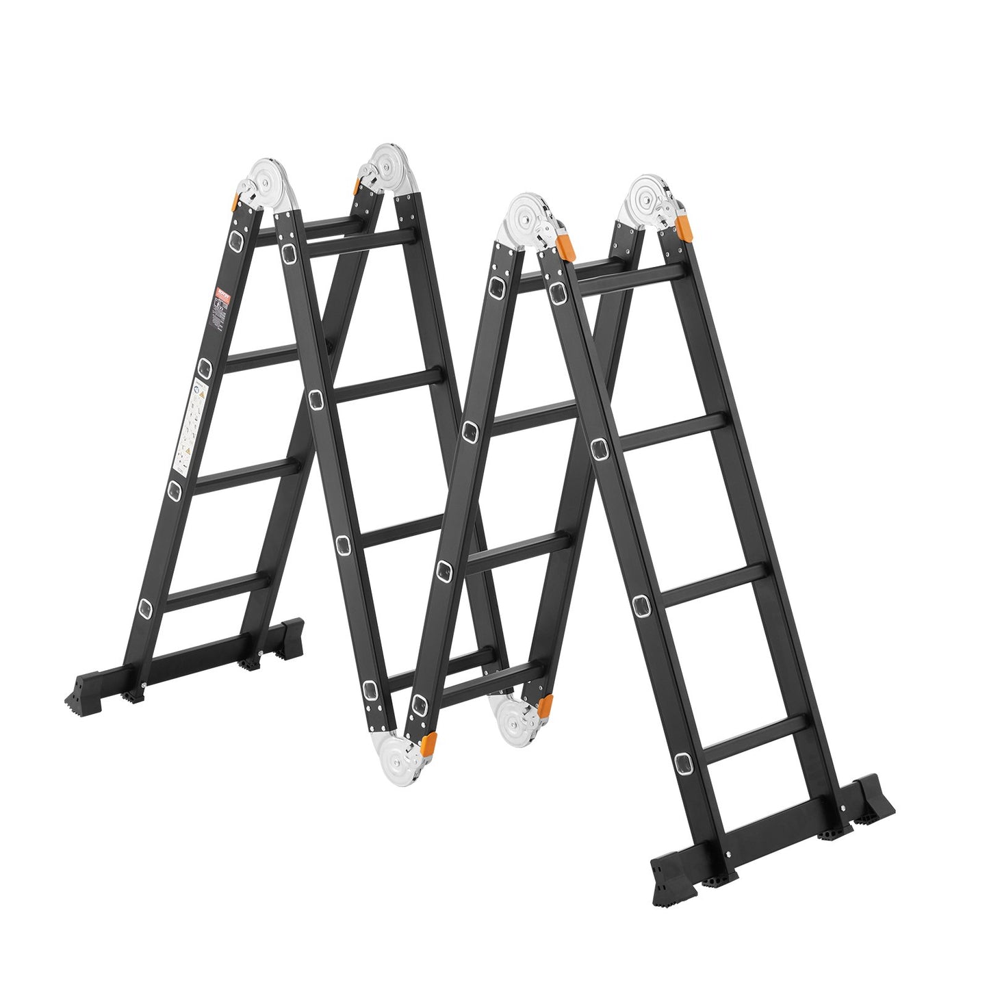 VEVOR Multi-Purpose Folding Ladder 7-in-1 4 Step 15.5ft with Scaffolding Plank