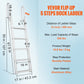 VEVOR Dock Ladder Flip Up 5 Steps, 350lbs Load Capacity, Aluminum Pontoon Boat Ladder with 4" Wide Step & Nonslip Rubber Mat,Swimm Step Ladder for Ship/Lake/Pool/Marine Boarding