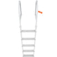VEVOR Dock Ladder, Removable 5 Steps, 227 kgs Load Capacity, Aluminum Alloy Pontoon Boat Ladder with 3.1'' Wide Step & Nonslip Rubber Mat, Easy to Install for Ship/Lake/Pool/Marine Boarding