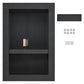 Shower Niche Ready for Tile 40.64 x 60.96 cm, 16 x 24 inch Double Shelf Organizer, Square Corners Wall-inserted Niche Recessed, Sealed Protection Modern Soap Storage Niche for Shower Bathroom, Black