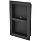 Shower Niche Ready for Tile 40.64 x 60.96 cm, 16 x 24 inch Double Shelf Organizer, Square Corners Wall-inserted Niche Recessed, Sealed Protection Modern Soap Storage Niche for Shower Bathroom, Black