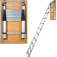 VEVOR Attic Ladder Telescoping, 158.76kg Capacity, 100cm x 59.94cm,Multi-Purpose Aluminium Extension, Lightweight and Portable,Fits298.7cm-320.04cmCeilingHeights,Convenient Access to Your Attic Standa