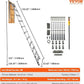 VEVOR Attic Ladder Telescoping, 158.76kg Capacity, 100cm x 59.94cm,Multi-Purpose Aluminium Extension, Lightweight and Portable,Fits298.7cm-320.04cmCeilingHeights,Convenient Access to Your Attic Standa