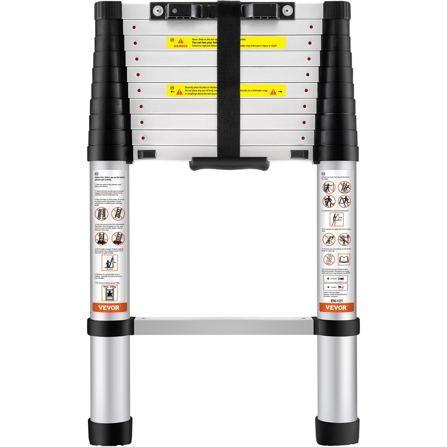 VEVOR Telescoping Ladder Aluminum Extension Step 3.2 m Multi-purpose Portable