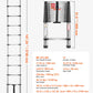 VEVOR Telescoping Ladder Stainless Steel Extension Step 3740mm Portable Ladders