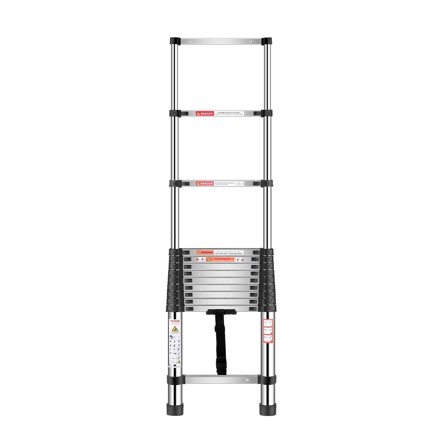 VEVOR Telescoping Ladder Stainless Steel Extension Step 3740mm Portable Ladders