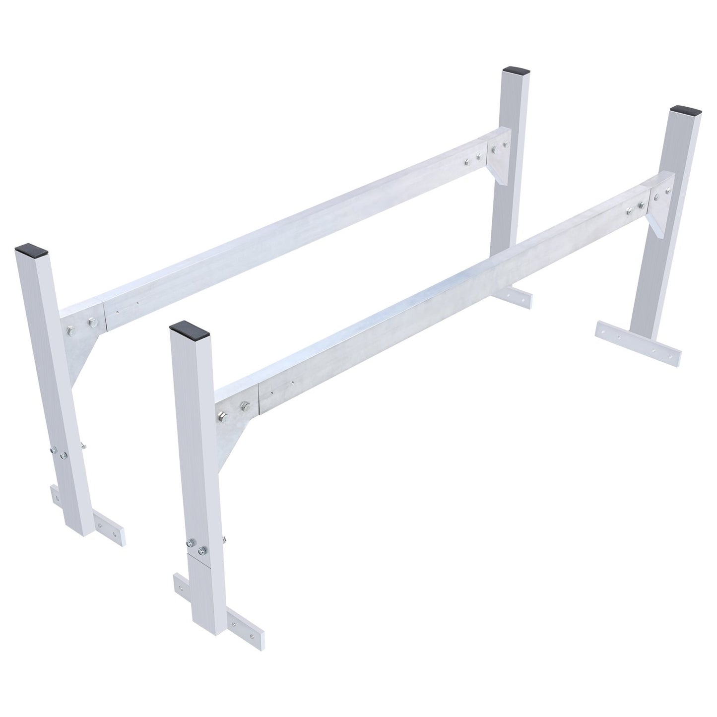 VEVOR Van Roof Ladder Rack, 2 Bars Aluminum Alloy Roof Ladder Racks, 181 kg Capacity Rain-Gutter Van Roof Rack, Adjustable Length 1300-2060 mm, Van Ladder Rack for Van, Cargo, Trailer