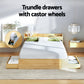 Artiss Bed Frame Queen Size with Charging Ports and 2 Drawers AURA