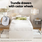 Artiss Bed Frame Single Size with Charging Ports and 2 Drawers AURA