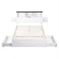 Artiss Double Bed Frame with Storage Drawers White Platform Bedframe with Bookcase Headboard Charging Station Led Light