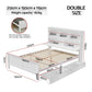Artiss Bed Frame Double Size Wooden with 3 Shelves Bed Head White