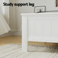 Artiss Bed Frame Double Size Wooden with 3 Shelves Bed Head White
