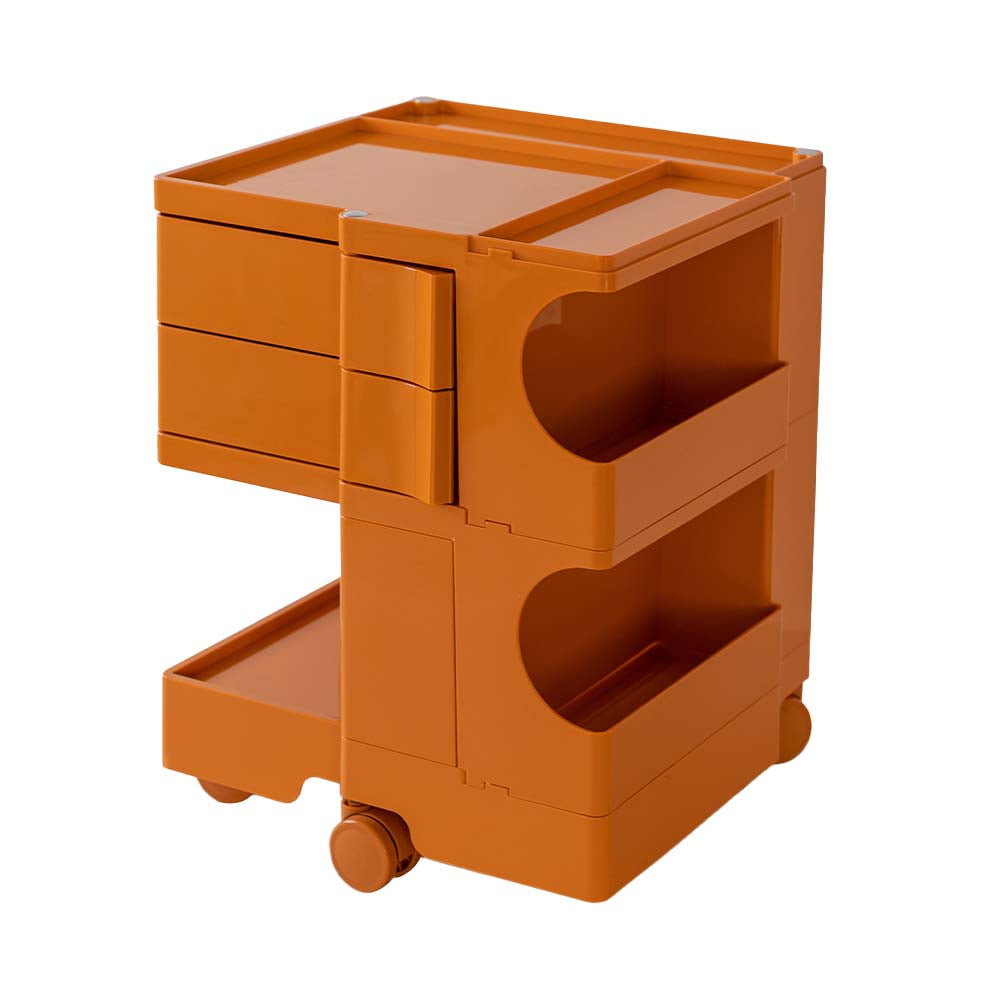 ArtissIn Bedside Table Side Tables Nightstand Organizer Replica Boby Trolley 3Tier Orange