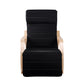 Artiss Fabric Rocking Armchair with Adjustable Footrest - Black