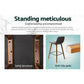 Artiss Set of 2 PU Leather Bar Stools Square Footrest - Wood and Brown