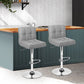 Artiss 2x Bar Stools Kitchen Dining Chairs Counter Stool Gas Lift Fabric Grey