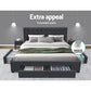 Artiss Avio Bed Frame Fabric Storage Drawers - Charcoal Double