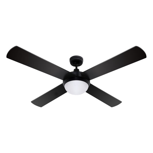 Devanti 52'' Ceiling Fan w/Light w/Remote Timer - Black